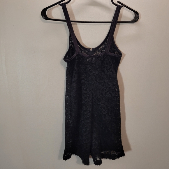 La Senza Vintage Lingerie Black Lace Zip Up Romper - Size XS - Picture 3 of 7